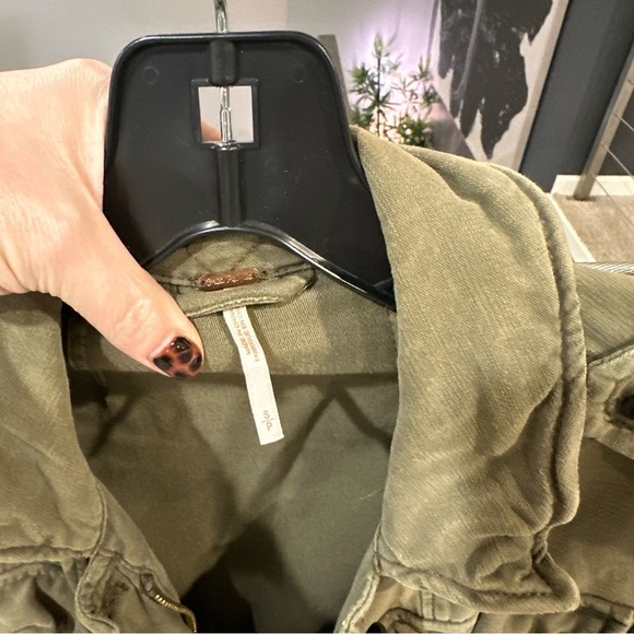 Free People | Women's Olive Military Style Jacket S Oversized fit - Picture 2 of 6